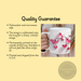 Quality guarantee. permanently printed on the outside of themug, will not peel like some vinyls do.